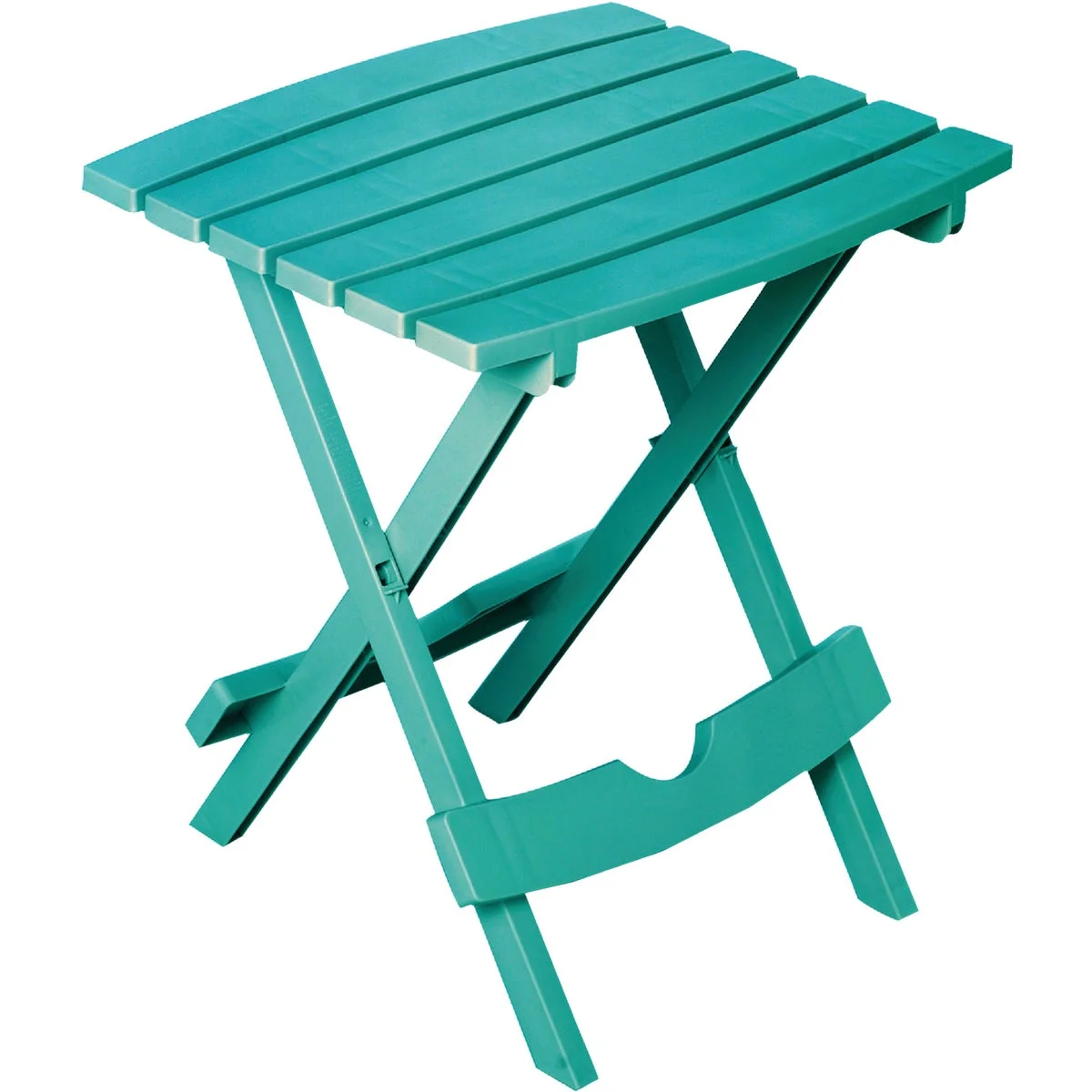 1 PK, Adams Quik-Fold Teal 15 In. x 17.5 In. Rectangle Resin Folding Side Table