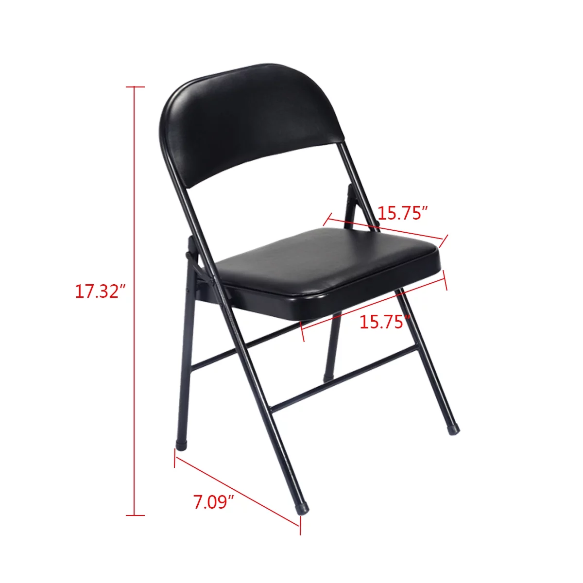 UBesGoo 6 Pack Folding Chairs Cushioned Padded Seat Wedding Chairs with Metal Frame Home Office Party Use Black