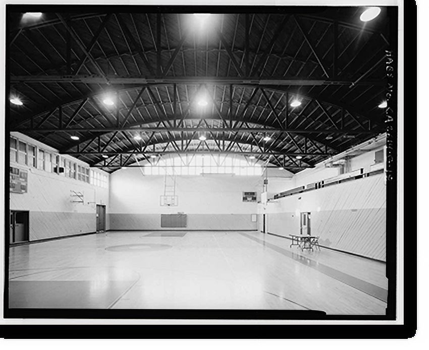 Historic Framed Print, Oakland Naval Supply Center, Gymnasium-Cafeteria-Theater, East K Street between Eleventh & Twelfth Streets, Oakland, Alameda County, CA - 18, 17-7/8