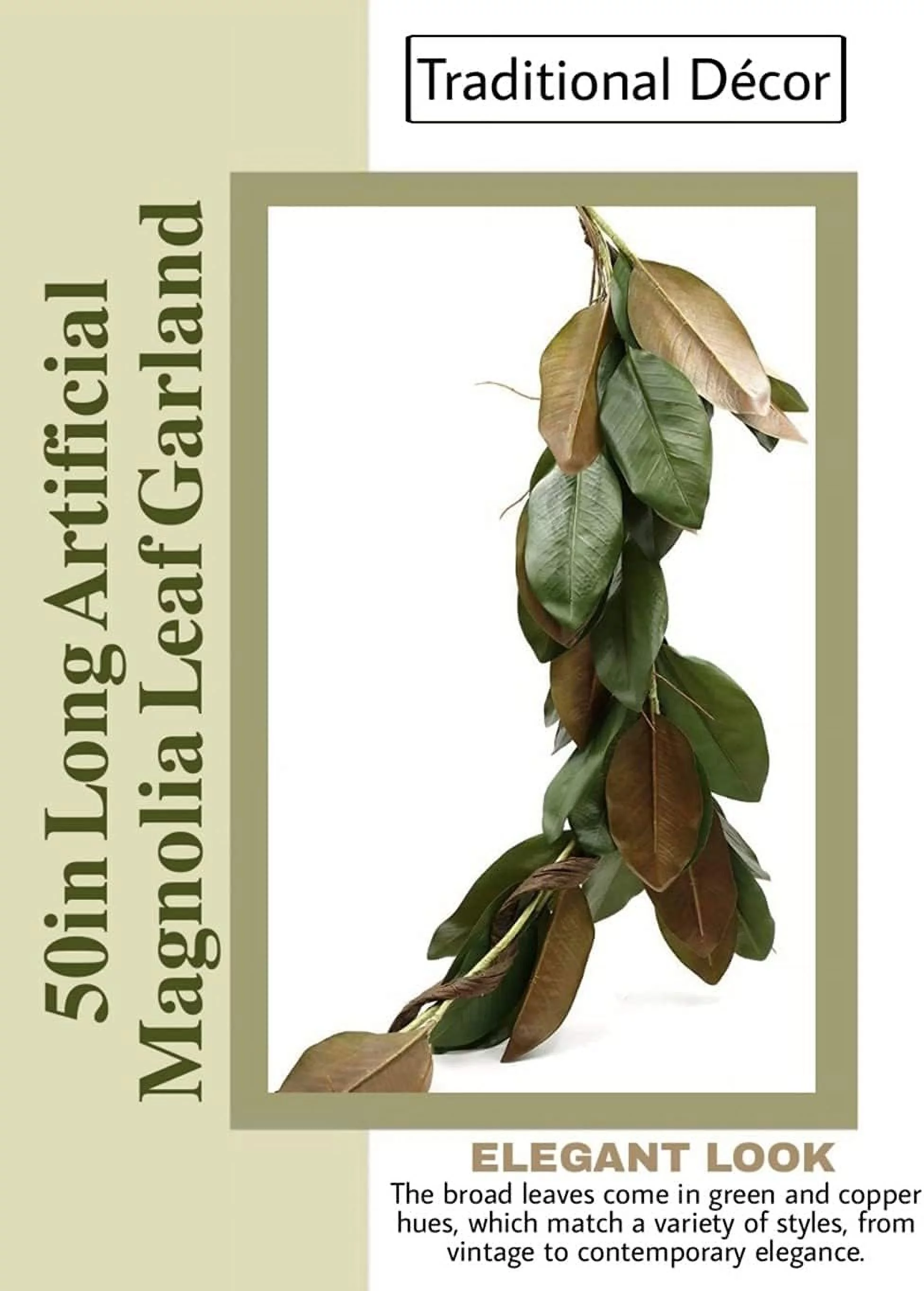 50In Long Artificial Magnolia Leaf , Ideal To Hang At Wedding, Store Display, Window Sill, Fall Decor, Perfect Holiday Décor