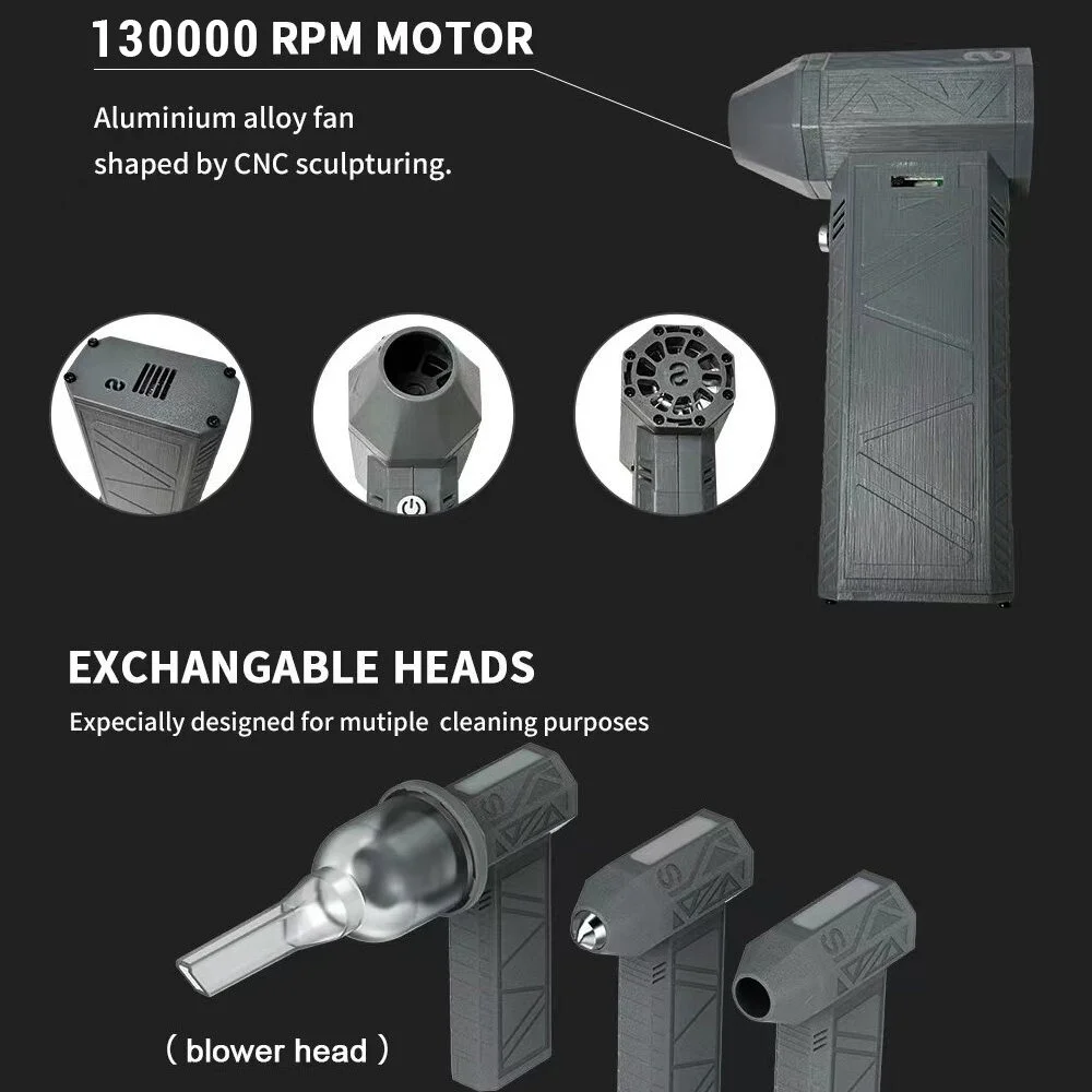 Mini Turbo Jet Fan 52m/s Turbo Violent Fan 130000 RPM Rechargeable Powerful Blower