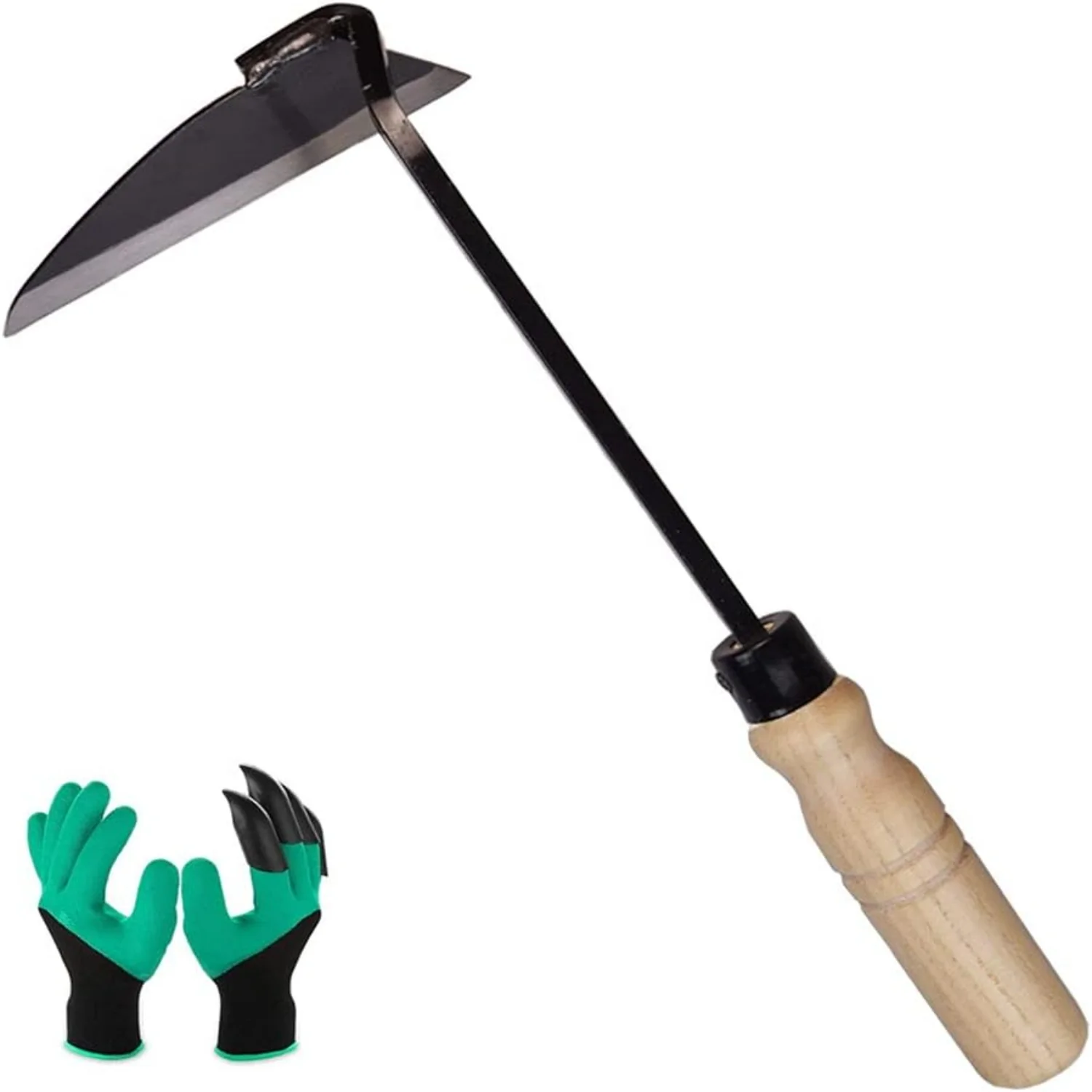 Hand-held Hoe/Hoe and Garden Hoe/Weeding Sickle  Sickle Garden Hoe The Hand Weeding Tool  and Comes with a Pair of Garden Gloves with Claws.