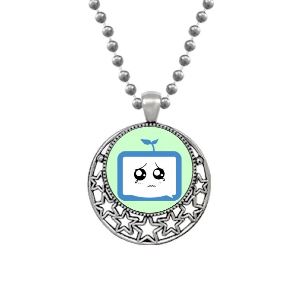 Saplings Injustice Small TV Face Original Necklaces Pendant Retro Moon Stars Jewelry
