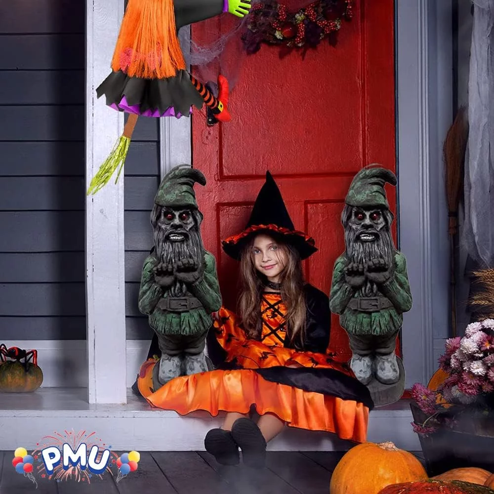 PMU Halloween Black Zombie Gnome Trick or Treat Blow Mold Decorations - Perfect for Halloween, Home, Lawn, Yard, Decor (Indoor and Outdoor)