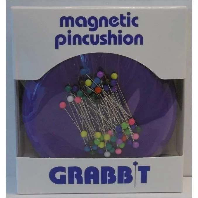Grabbit Magnetic Pincushion W/50 Pins-Purple
