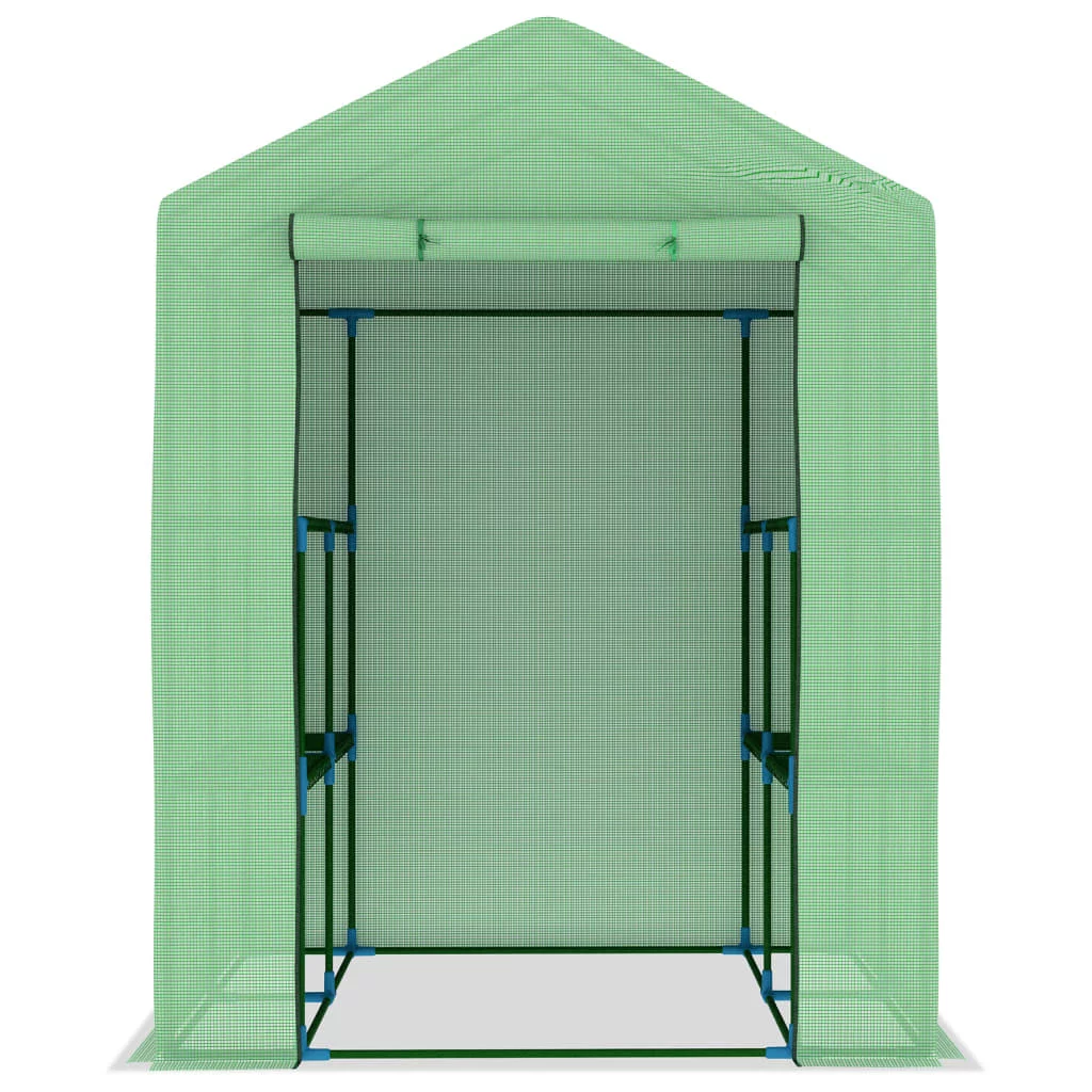Greenhouse with Shelves Steel 56.3
