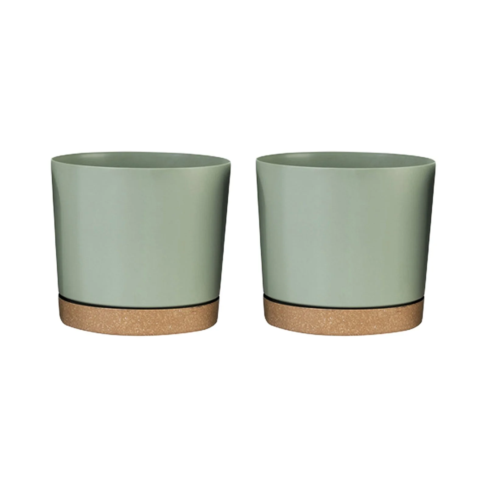 MOQIN 6.5 Inch Plant Pots, 2Pack Planters for Indoor Plants with Drainage Holes and Removable Base, Saucer Modern Decorative for Outdoor Garden Planters