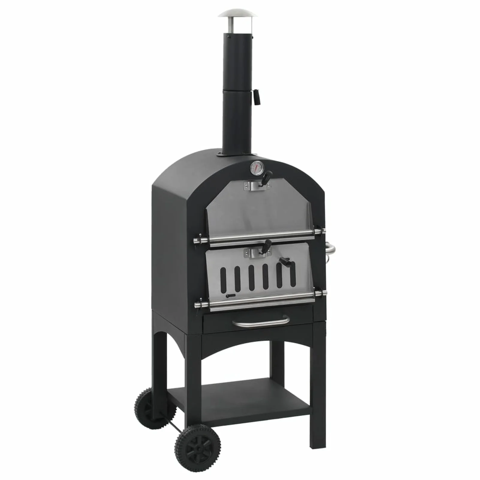 Irfora parcel,Fire Wheeled Temperature With And Fire Temperature Cart Steel With Fireclay Stone And Fire Wheeled Pizza Oven Wheeled Temperature Cart Fired Bbq Pizza Maker Patio Vidaxl