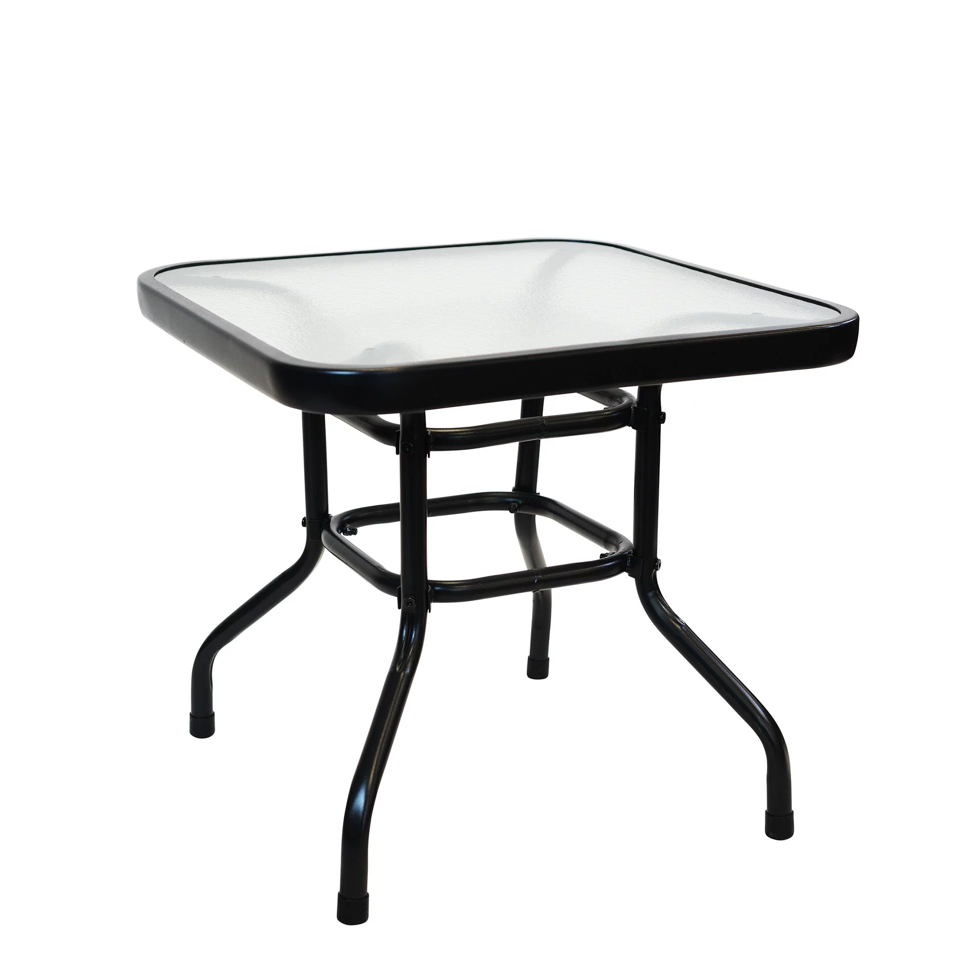 Patio Premier 3pc Folding Set with Cushions, Black Frame, Aqua Cushions