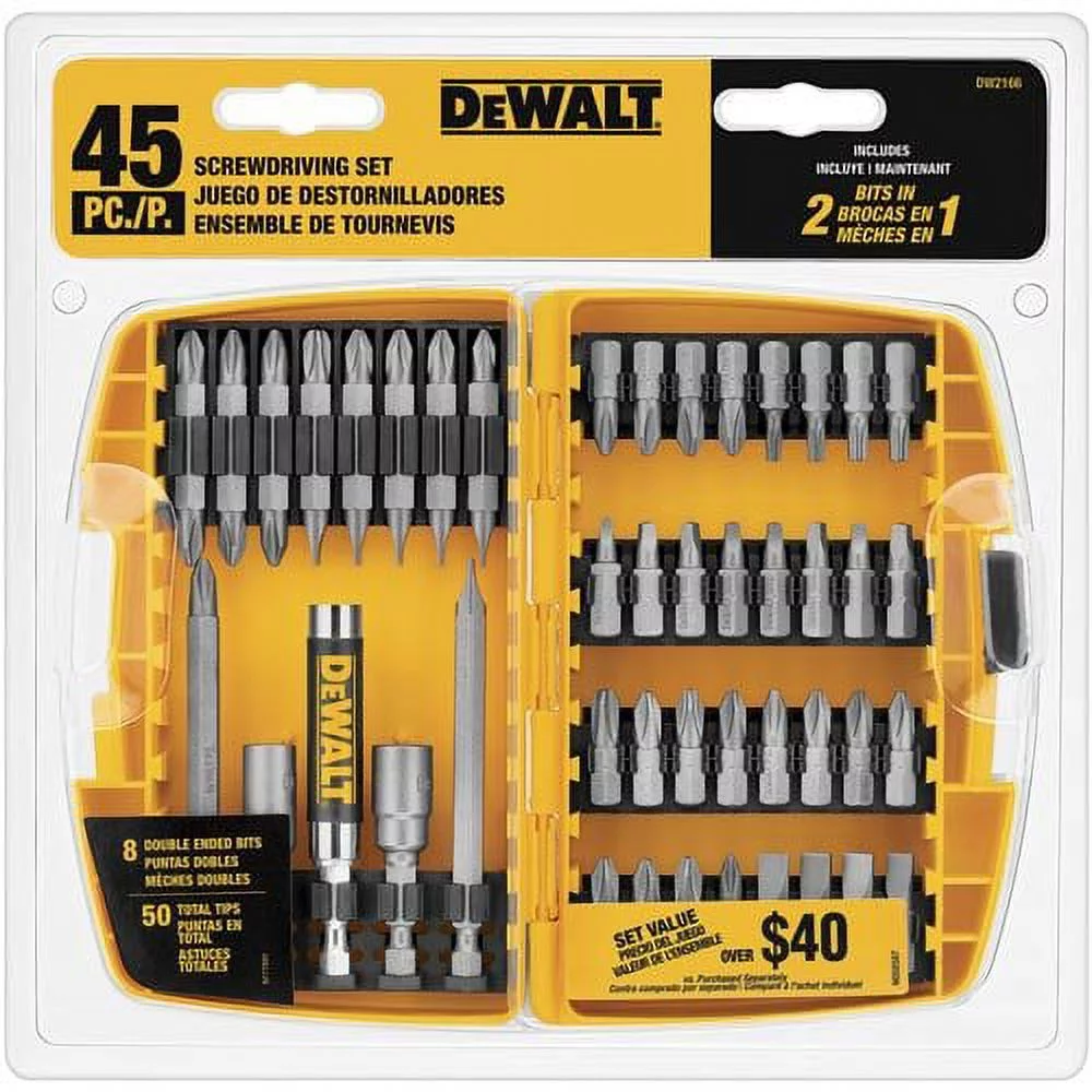 DEWALT DW2166 45-Piece Screwdriving Set with Tough Case