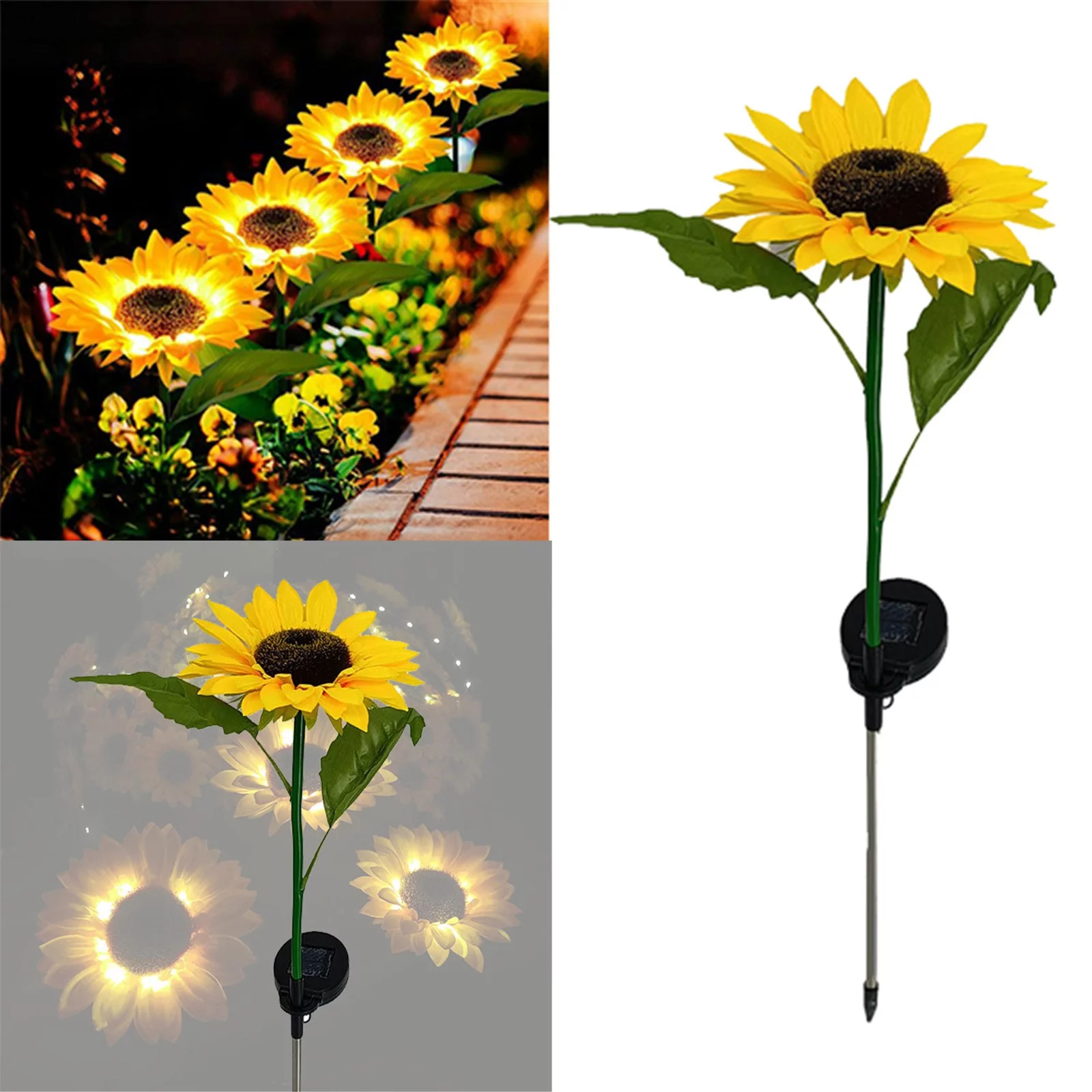 iju7gthy Garden Flags Summer Geraniums 4th of July Yangneng Sunflower Lamp Outdoor Courtyard Lamp Park Ground Insertion Lamp