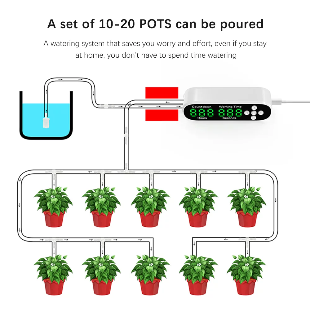 Irrigation System,5v Usb Plant With Countdown Drip Kit Plant Kit Plant With Countdown And Led With Countdown And Led Display 5v Display 5v Usb Potted Drip Kit Usb Indoor Dsfen