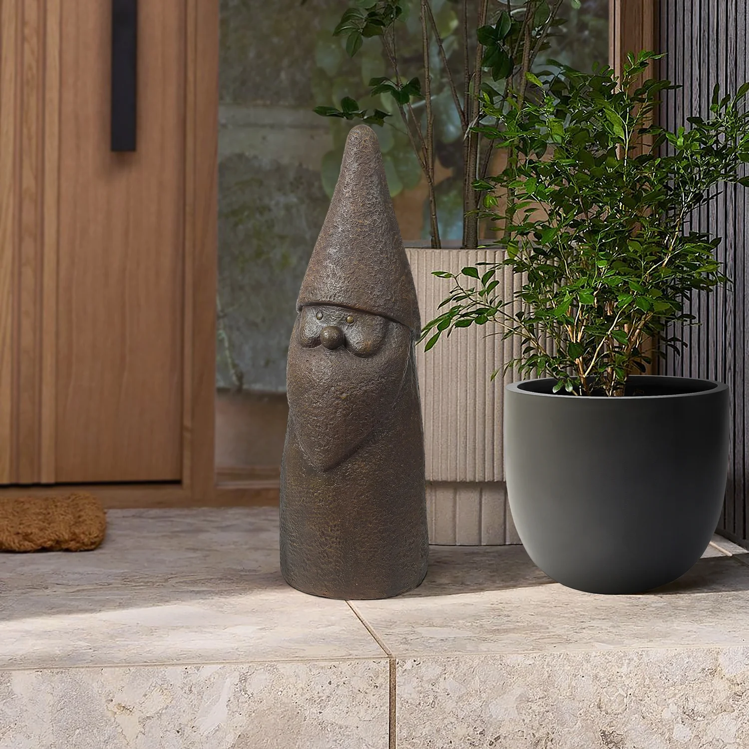 HomeStock Naturally Nice Brown Mgo Elf Gnome Garden Statue