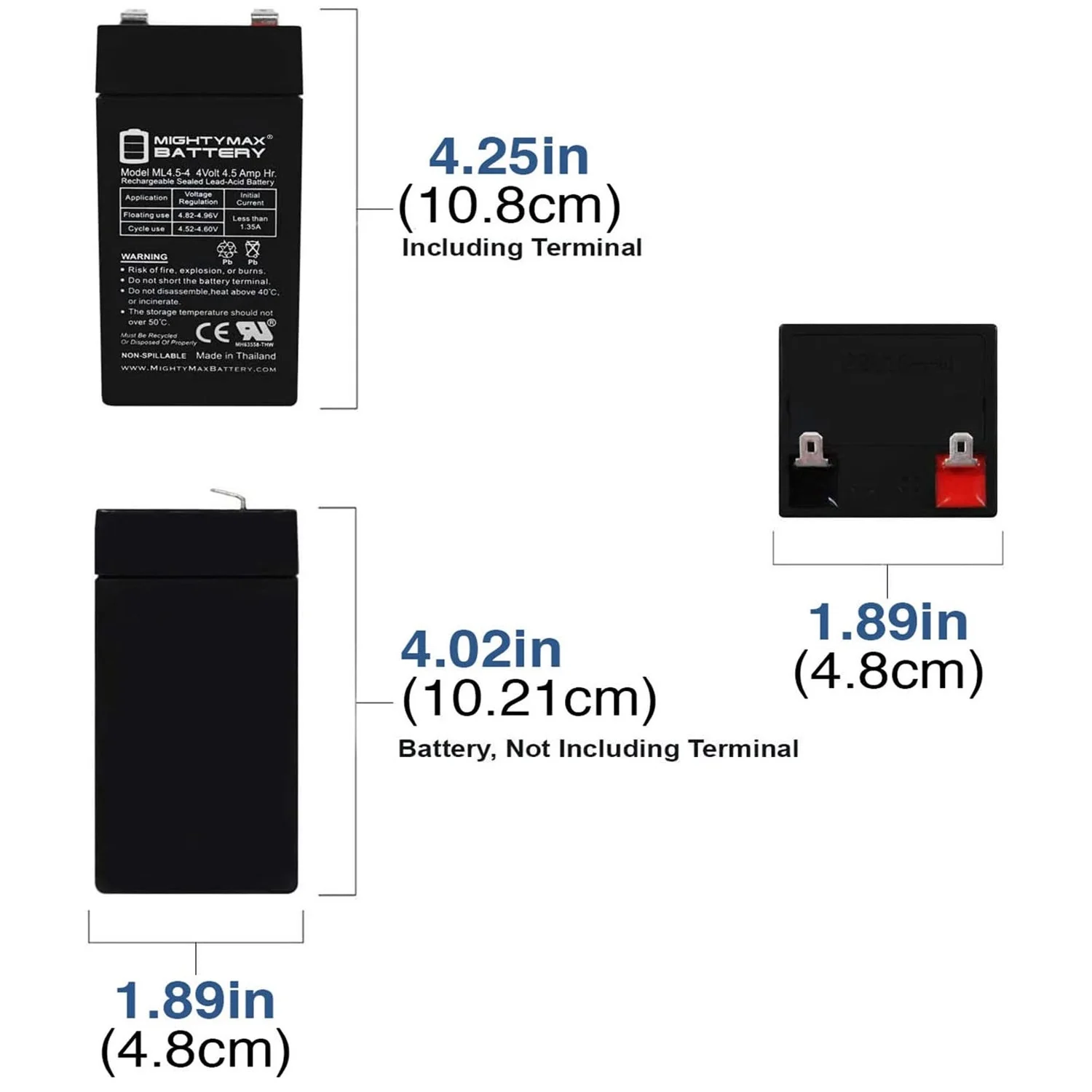 4 Volt 4.5 Ah Battery for Tractor Supply 2 Mile Fence Charger - 2 Pack