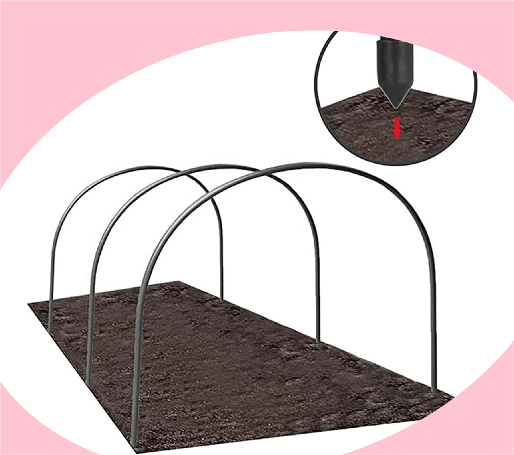 Greenhouse Hoops Grow Tunnel, 8 Sets