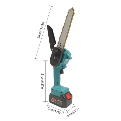 8 in Cordless Electric Mini Chainsaw Wood Cutter 2 Battery Operated Saw Portable