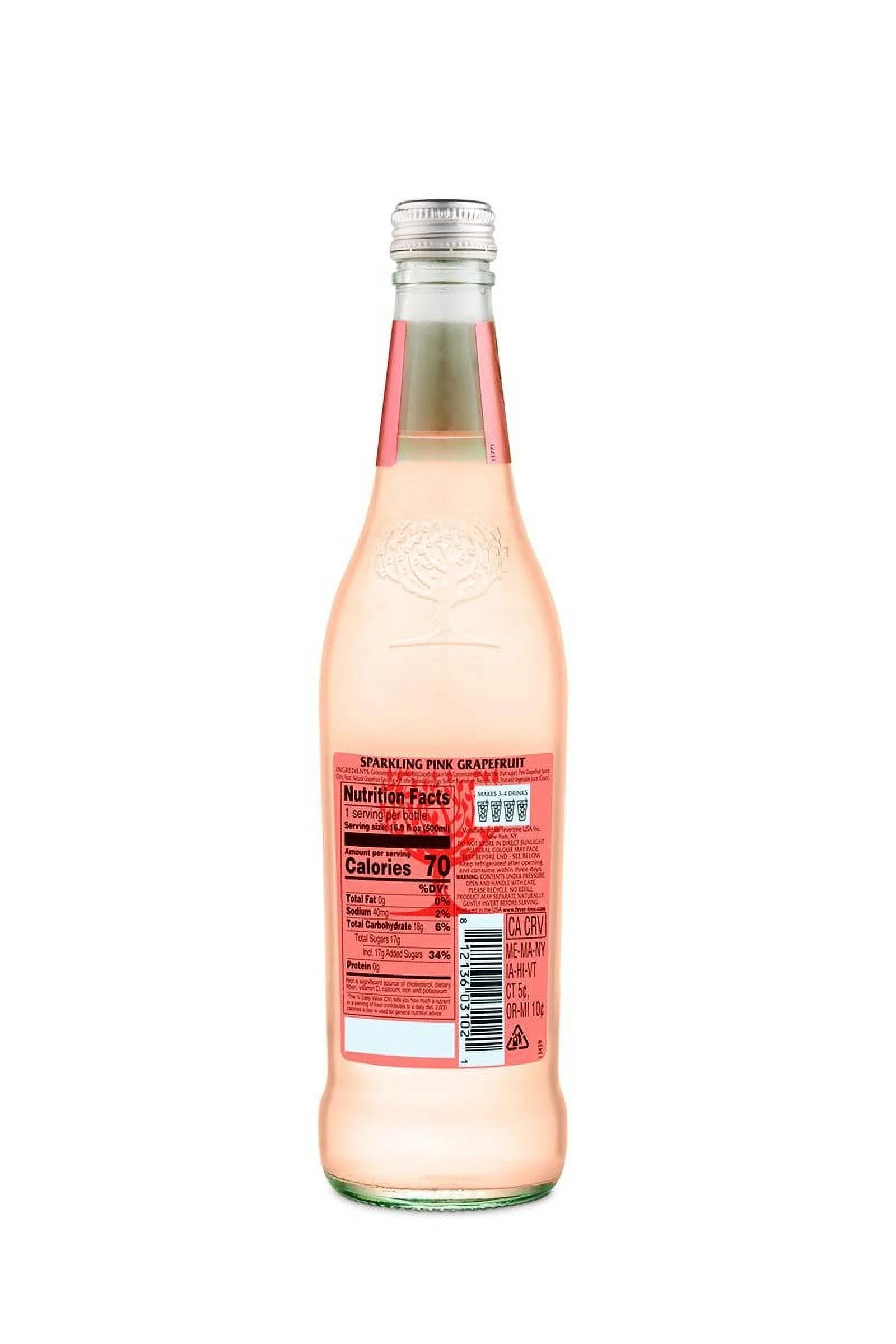 Sparkling Grapefruit - Premium Mixer - Reing Beverage For Cocktails  Mocktails. Naturally Sourced Ingredients, No Artificial Sweeteners Or Colors - 500 ML Bottles - Pack Of 8