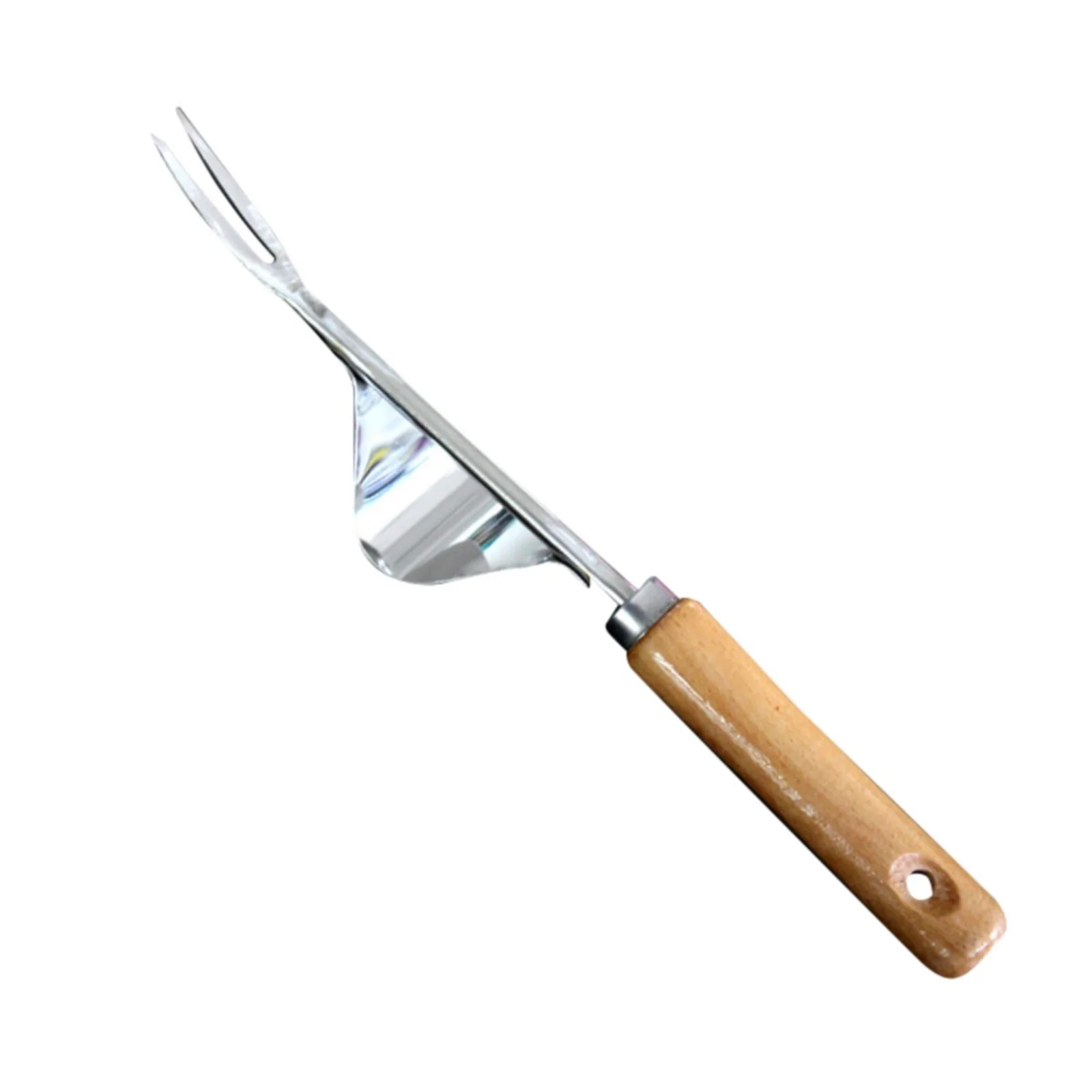 Bnnlsa Trim Tool Garden Manual Weeder 2024 Stainless Steel Weeder Mower Combined Scraper Wooden Handle Weeder Manual Weeder for Digging Weeding and Loosening