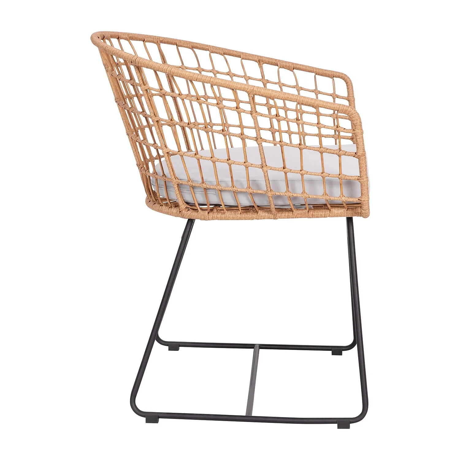 Flash Furniture Devon Wicker Patio Club Chairs, Natural/Light Gray, Set of 2