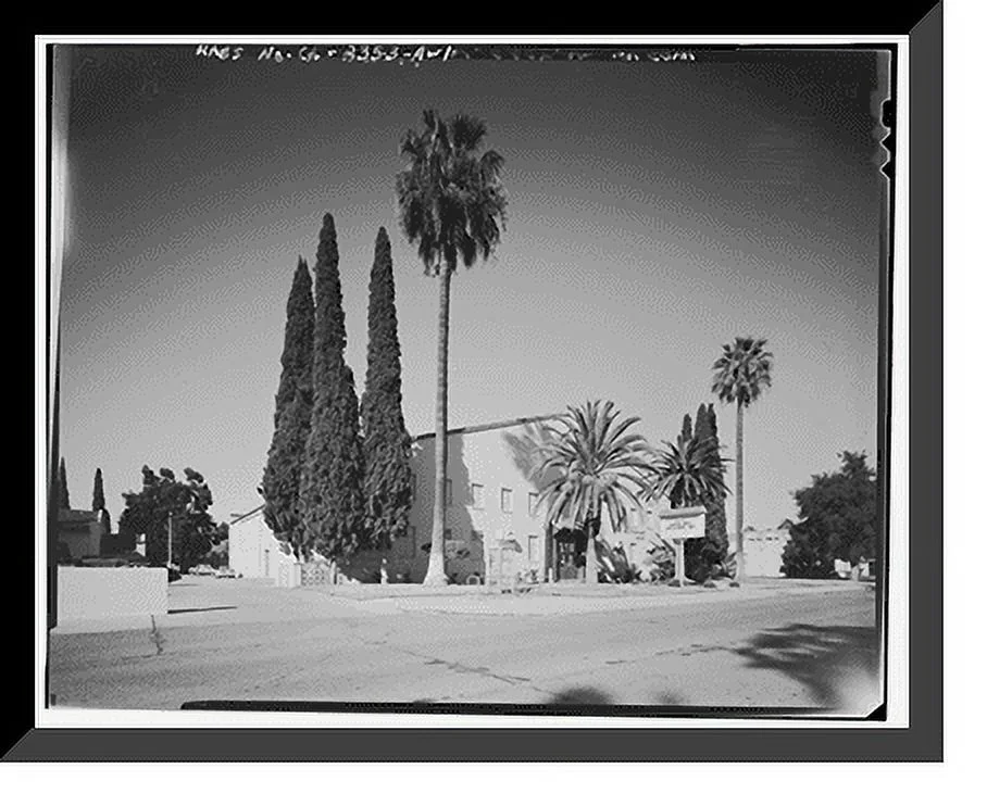 Historic Framed Print, March Air Force Base, March Field, Gymnasium, DeKay Avenue, Moreno Valley, Riverside County, CA, 17-7/8