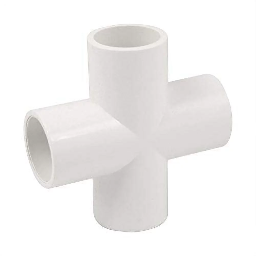 4 Way 3/4-Inch Cross PVC Fitting Build Heavy Duty Greenhouse Frame Furniture Connectors (Pack of 8)