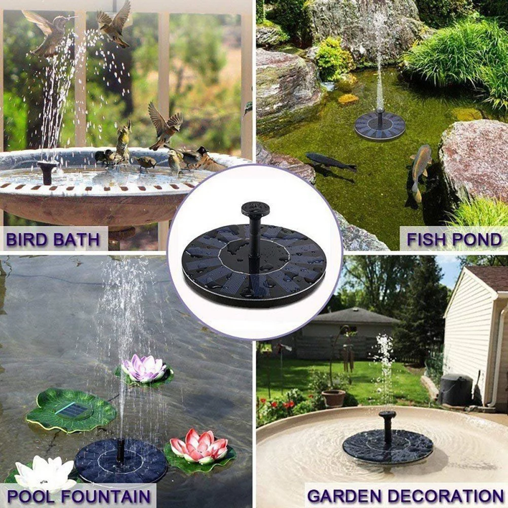 Solar Water Fountain with Solar Panel Pond Pupme with 6 Fountain Nozzles Garden