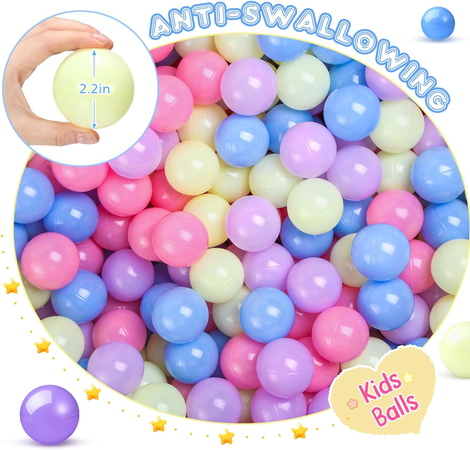 1000 Pcs Colorful Ball 2.2 Inch Soft Plastic Ocean Ball Crush Proof Outside Toys Balls Pool House Playground Equipment Accessories