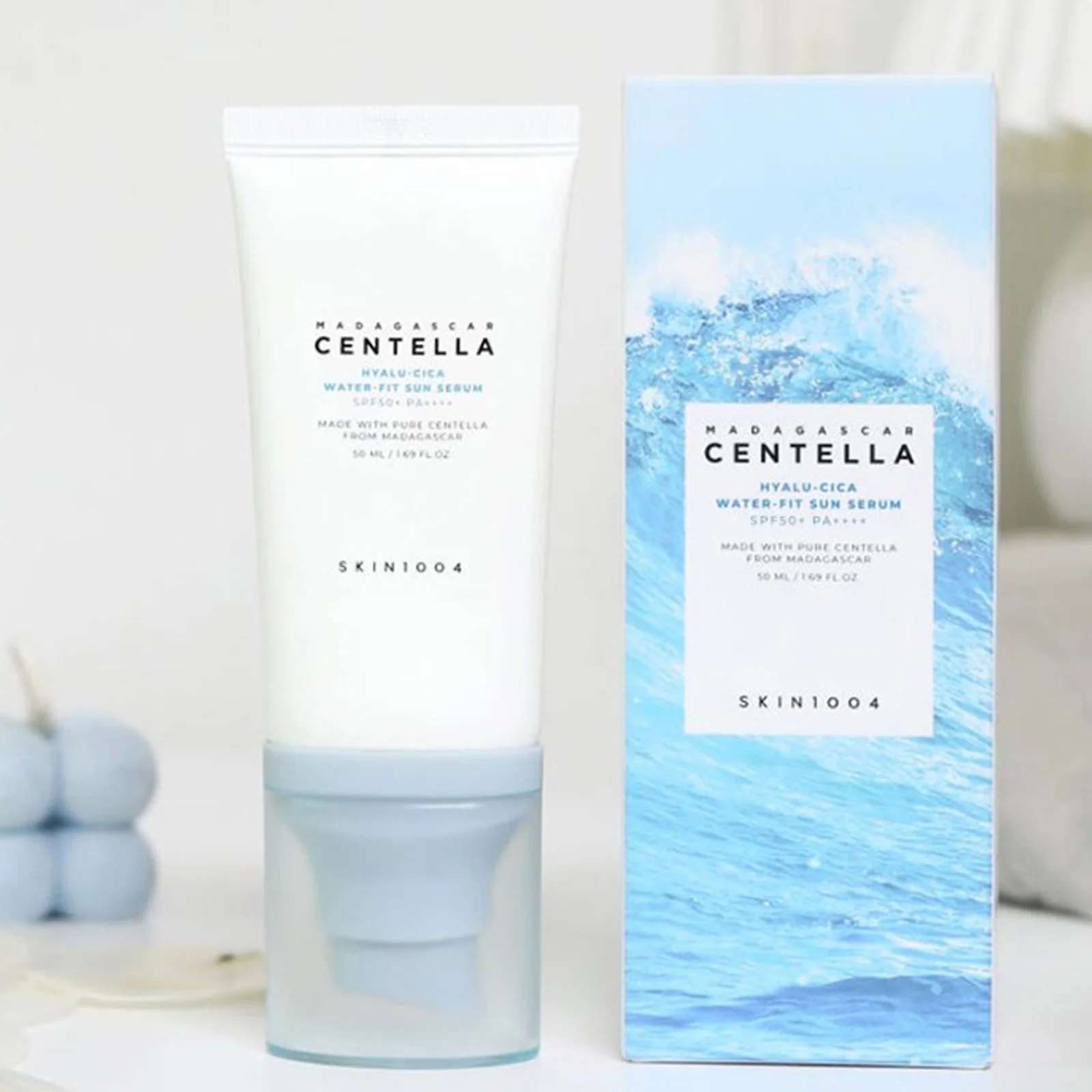 SKIN1004 Hyalu-CICA Water-fit Sun Serum 1.69 fl. oz(50ml) | Hydrating Formula | for Sensitive Skin | No White Cast