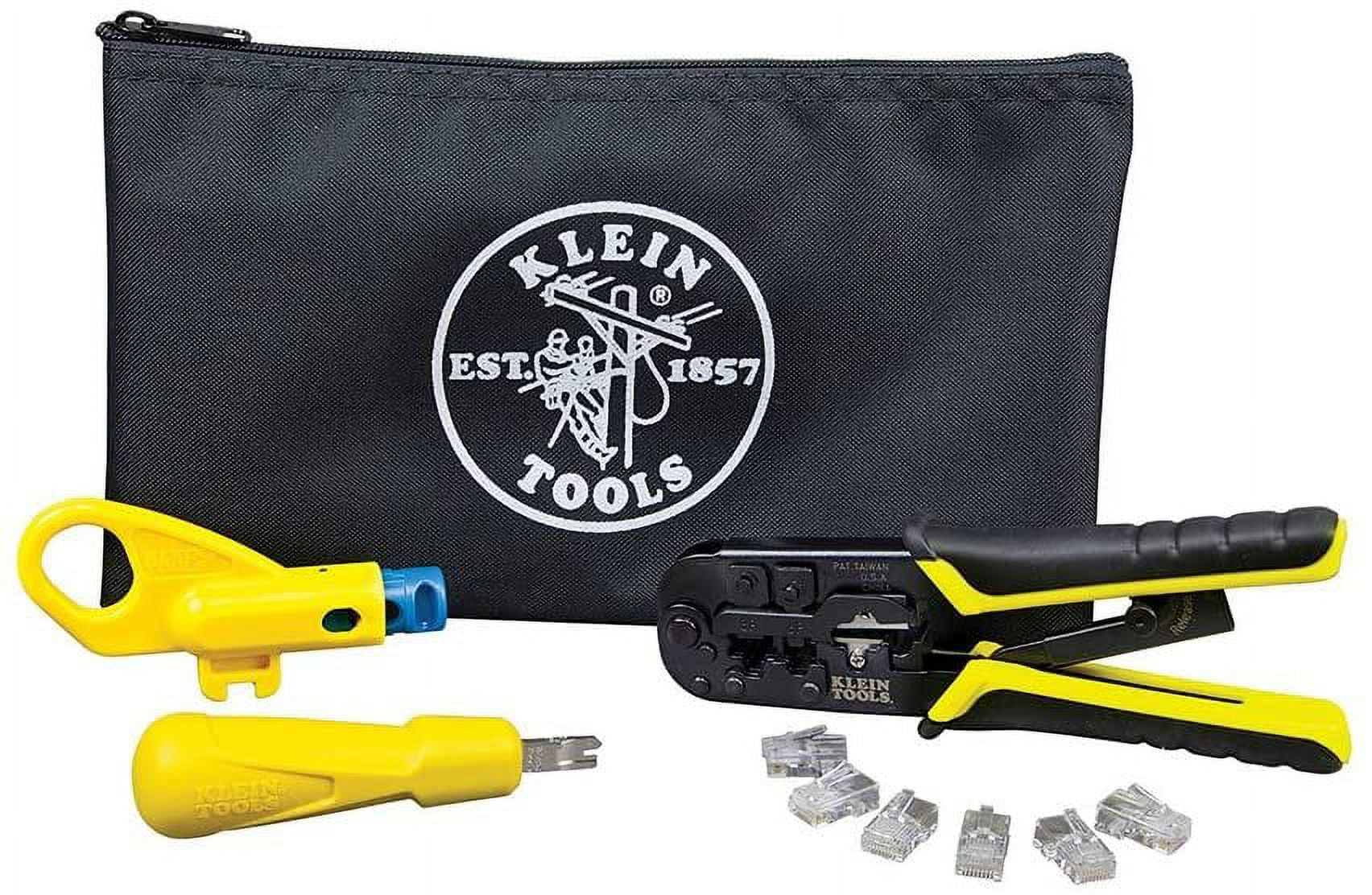 Twisted Pair Installation Kit with Crimper, Punchdown Tool, Radial Stripper, Data Plugs Klein Tools VDV026-212