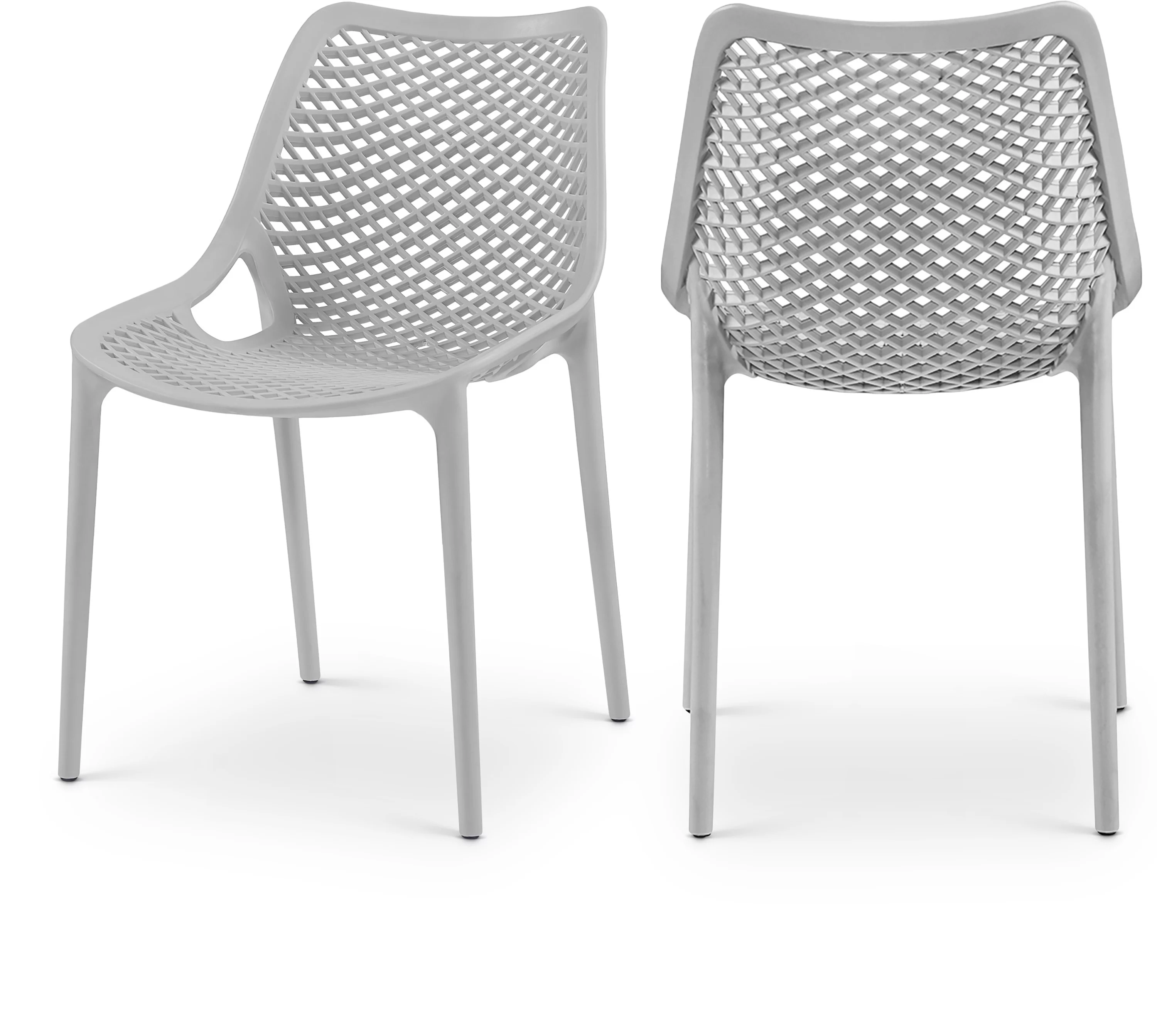 Meridian Furniture Mykonos Grey Outdoor Patio Dining Chair (Set of 4)