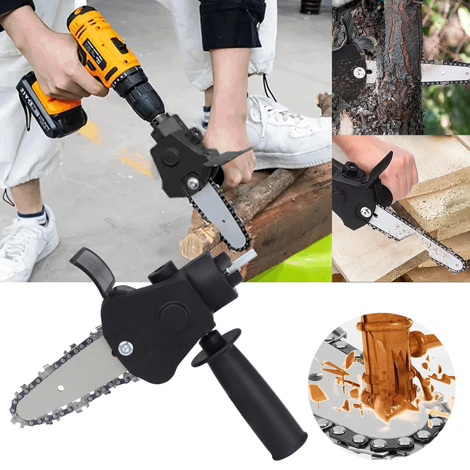 Hand Electric Drill To Electric Chain Saw To Electric Saw Conversion Head Home Handheld Mini Logging Saw Garden Saw Electric Saw Hand Drills Cordless Small Drills Cordless Rechargeable Drill