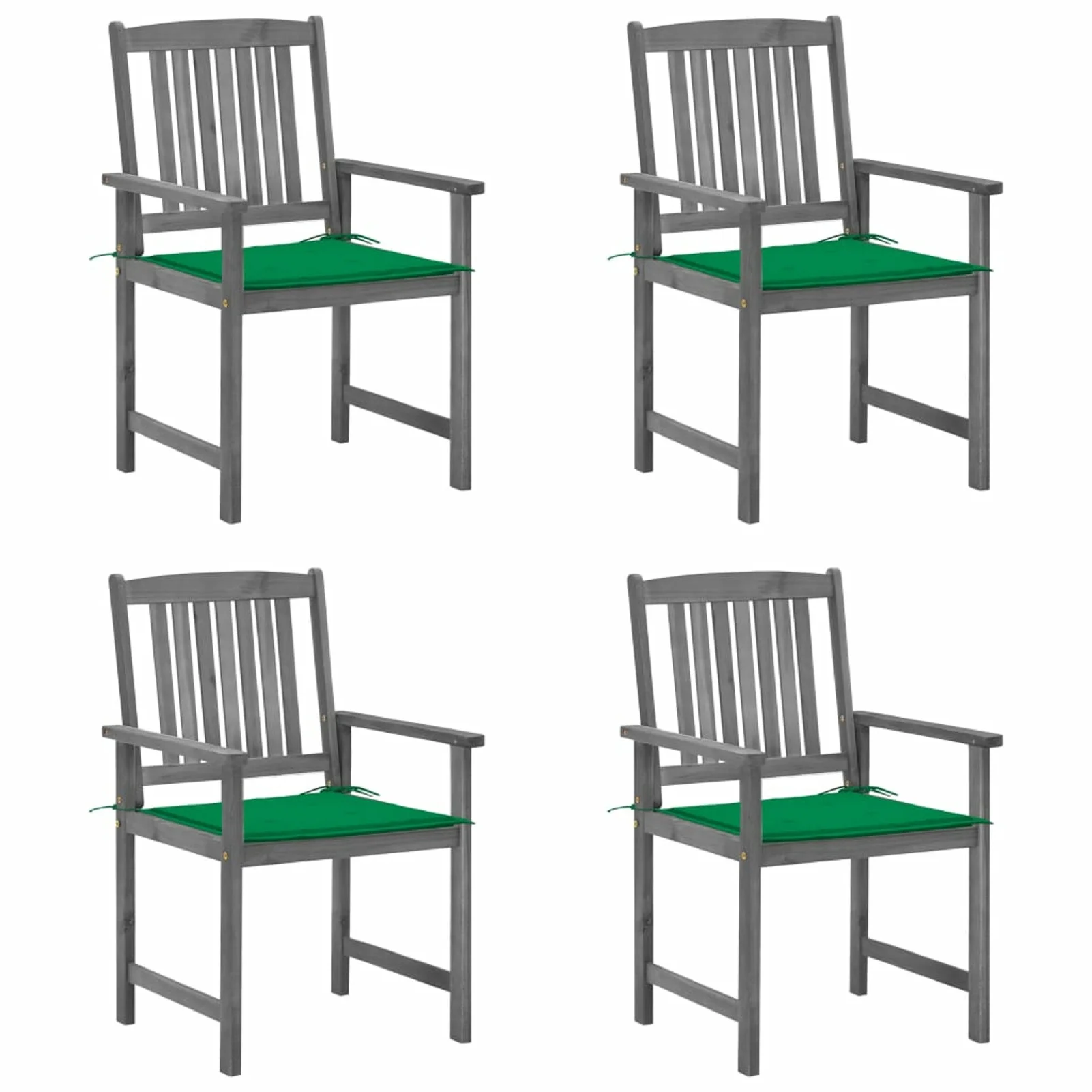 Irfora Patio Chairs with Cushions 4 pcs Gray Solid Acacia Wood