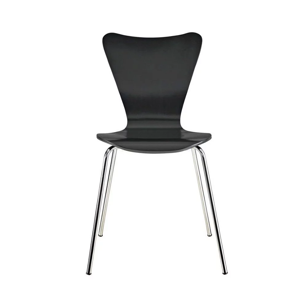 Wood Aluminum Dining Side Chair Black - 21x34