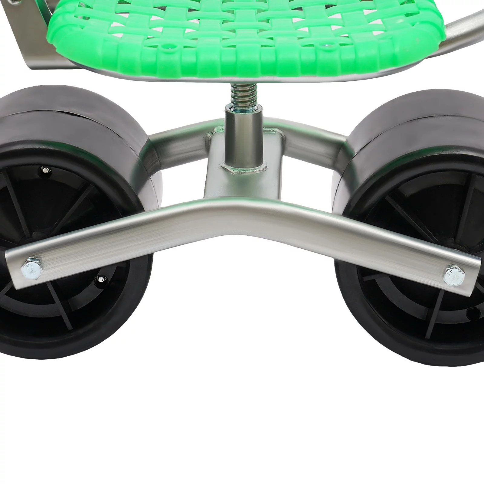 Wuzstar Rolling Stool Workseat Adjustable Height Garden Cart with 2 Wheels, Green