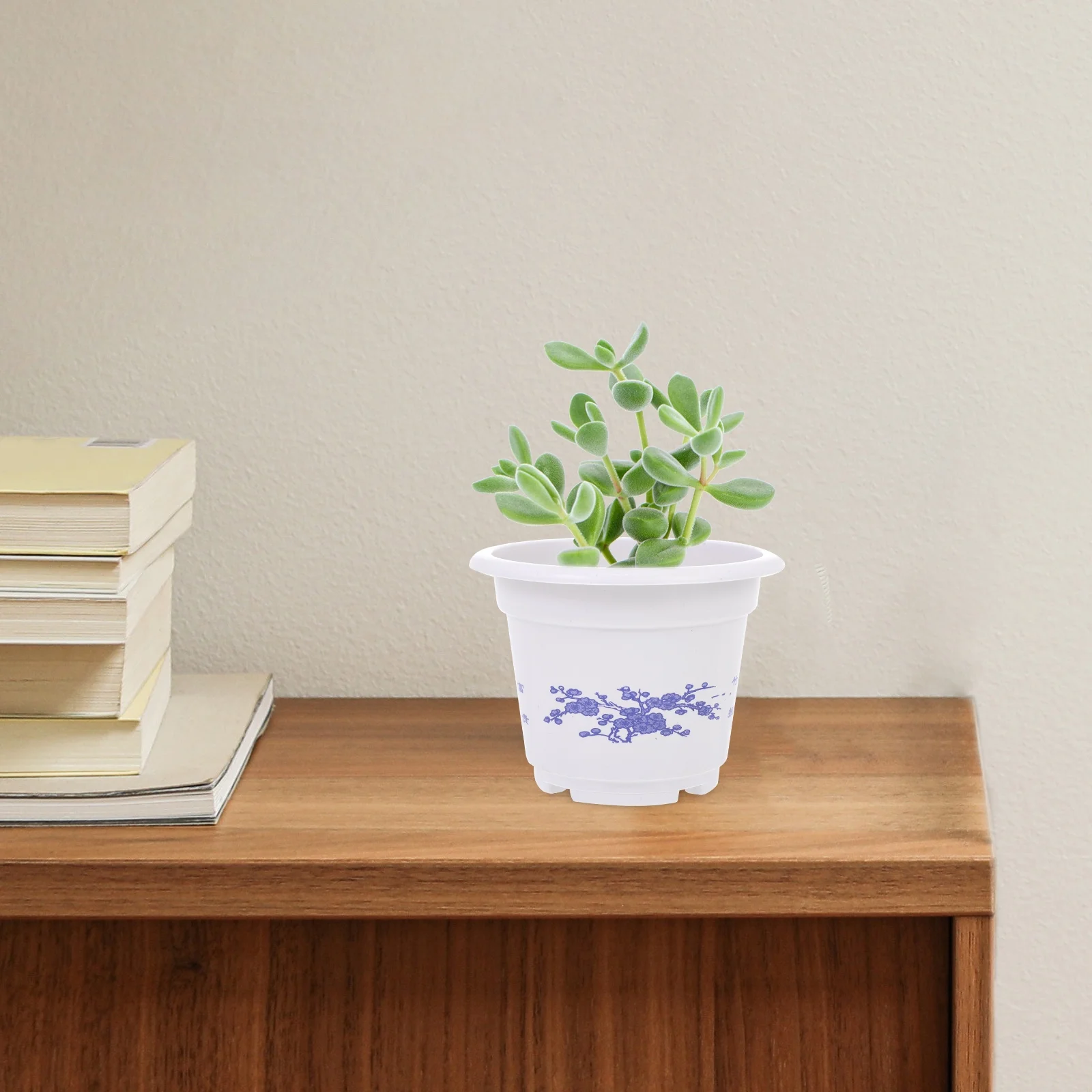 20 Pcs Oval Flower Pot Home Planting Plastic Flowerpot Potted Plants Household Balcony Small Succulent