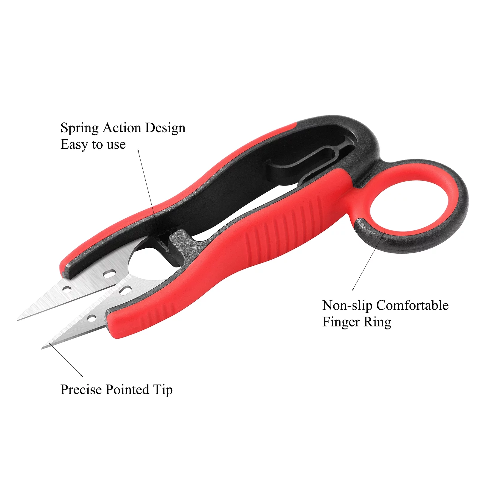 LIVINGO Sharp Small Thread Snips, Embroidery Sewing Crochet Stitch for Trimming Details 5” Black Red