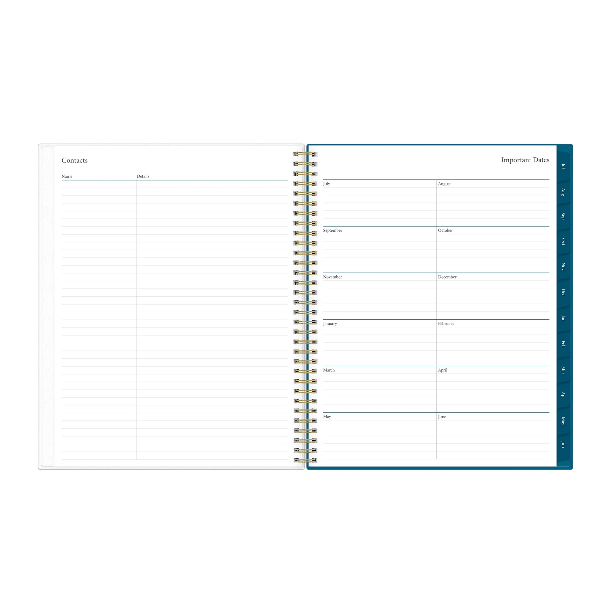 2023-2024 Weekly Monthly Planner, 8.5x11, Blue Sky, Bakah Blue