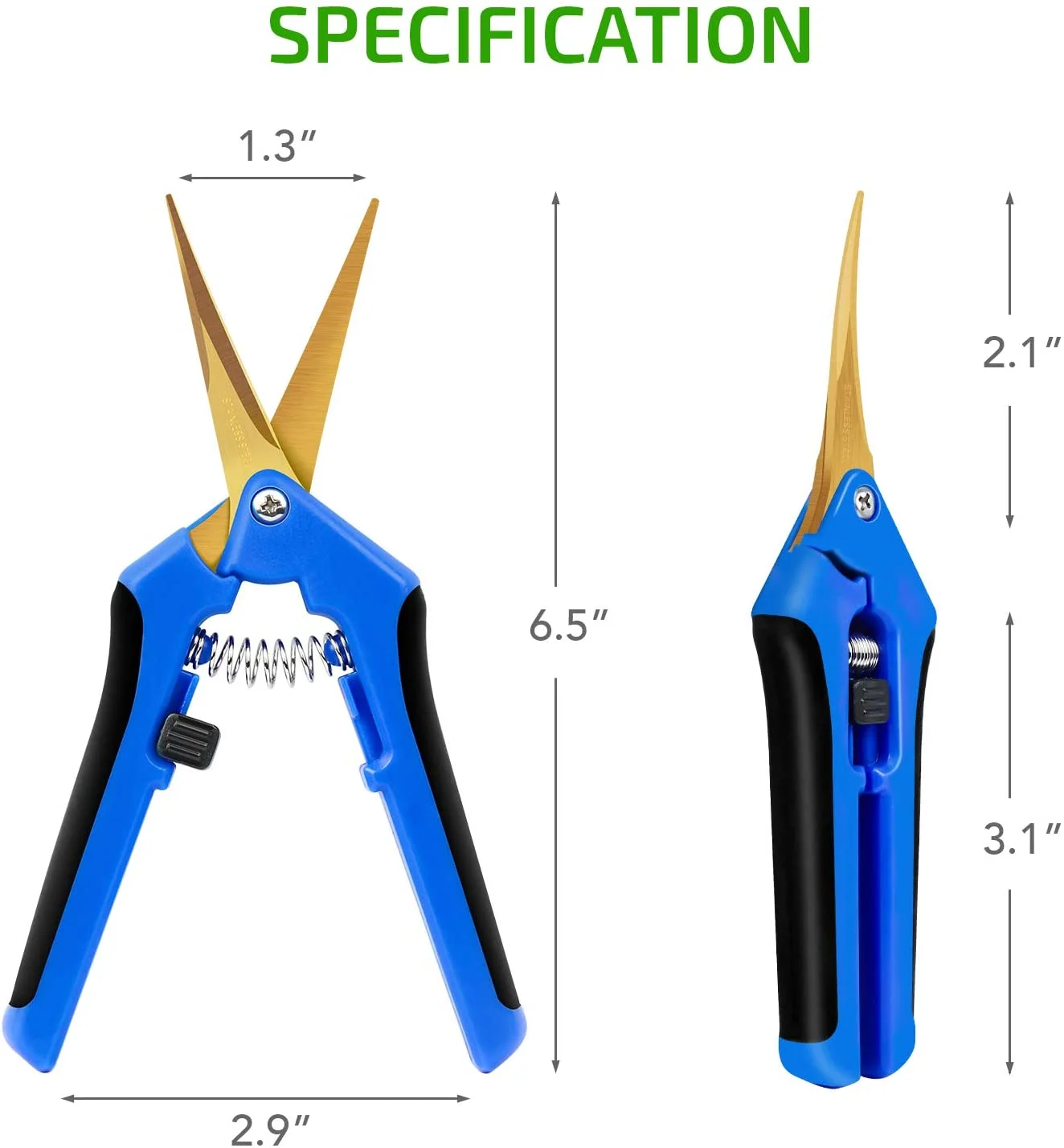 iPower 3-Pack 6.5 inch Gardening Scissors Hand Pruner Pruning Shear Curved Precision Blades