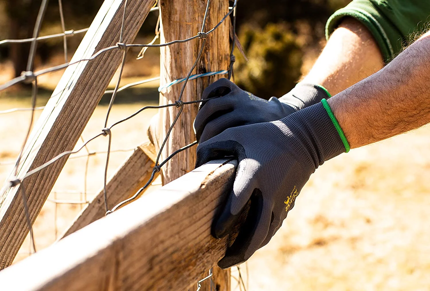 G & F Products Knit Nylon Gloves 1519 Micro Form Nitrile Grip, 12 Pair, Size Medium