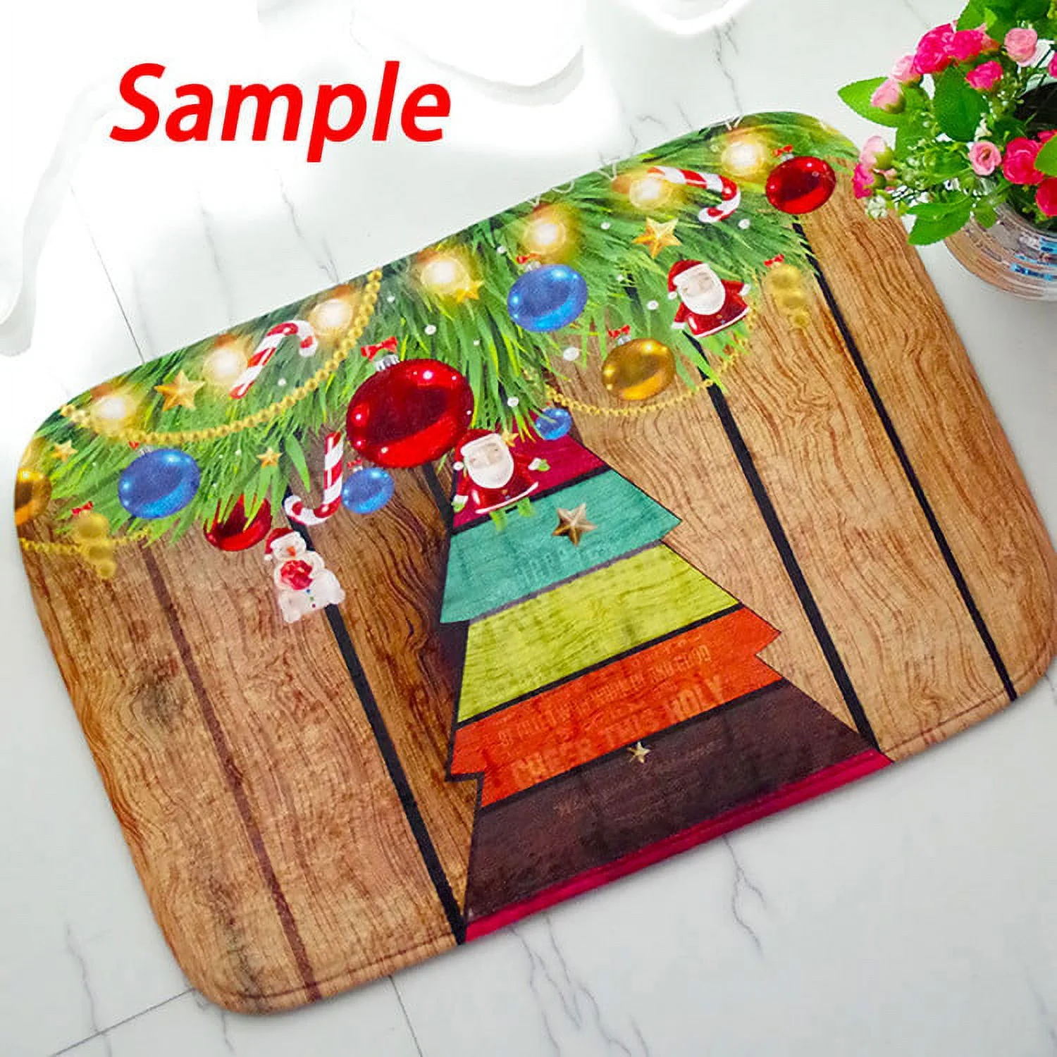 PHFZK Tree of Life Doormat, Purple Lavender Flowers Field Doormat Outdoors/Indoor Doormat Home Floor Mats Rugs Size 23.6x15.7 inches