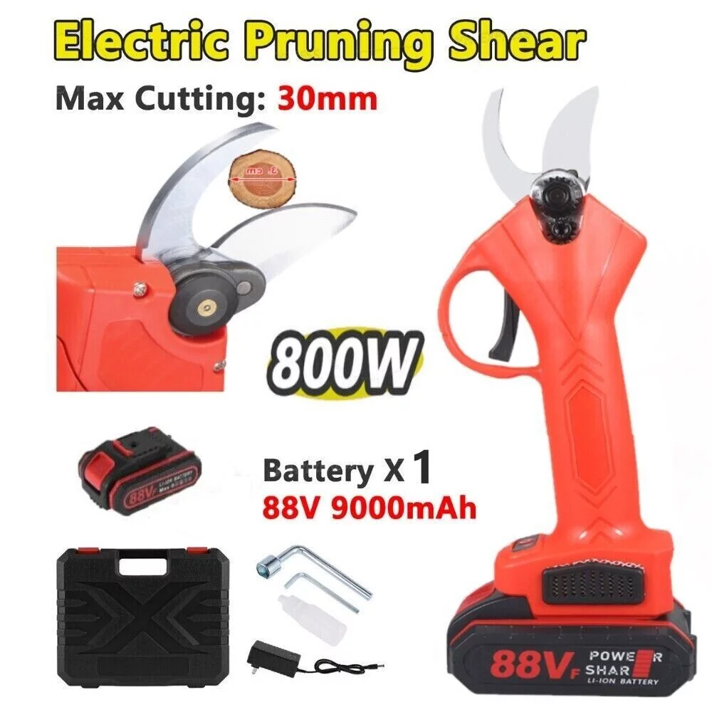 Electric Pruning Shears Cordless Cutter Pruner Scissors Branch Nursery W/Battery