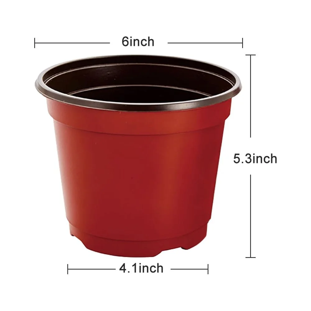 6 in. Plant Pots Small Plastic Plants Nursery Pot/Pots Seedlings Flower Plant Container (20-Pack)