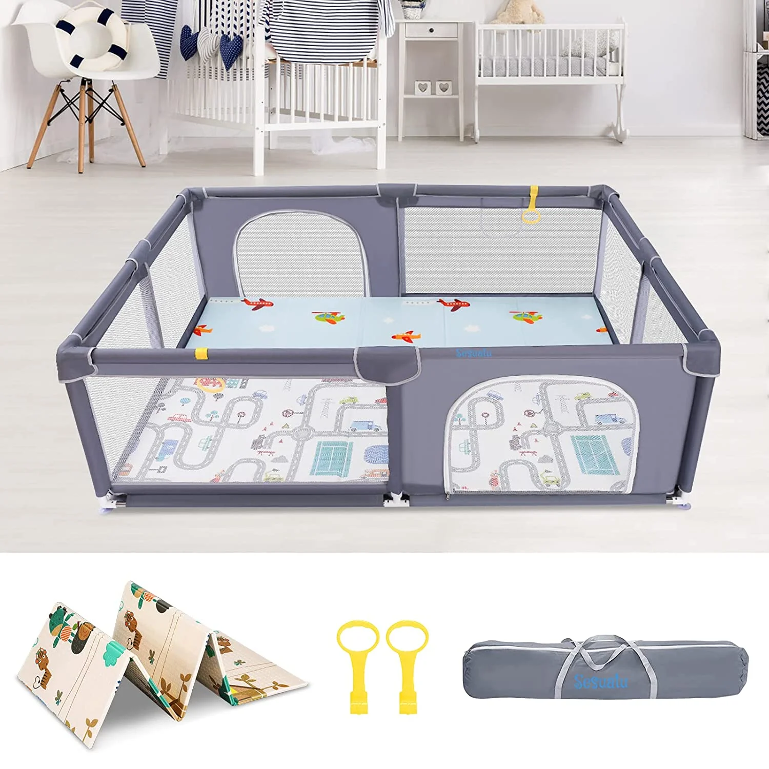 Baby Playpen with Mat, 79