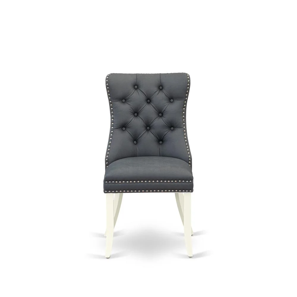 East West Furniture 3 Piece Kitchen Table Set Consists of a Round Dining Table with Pedestal