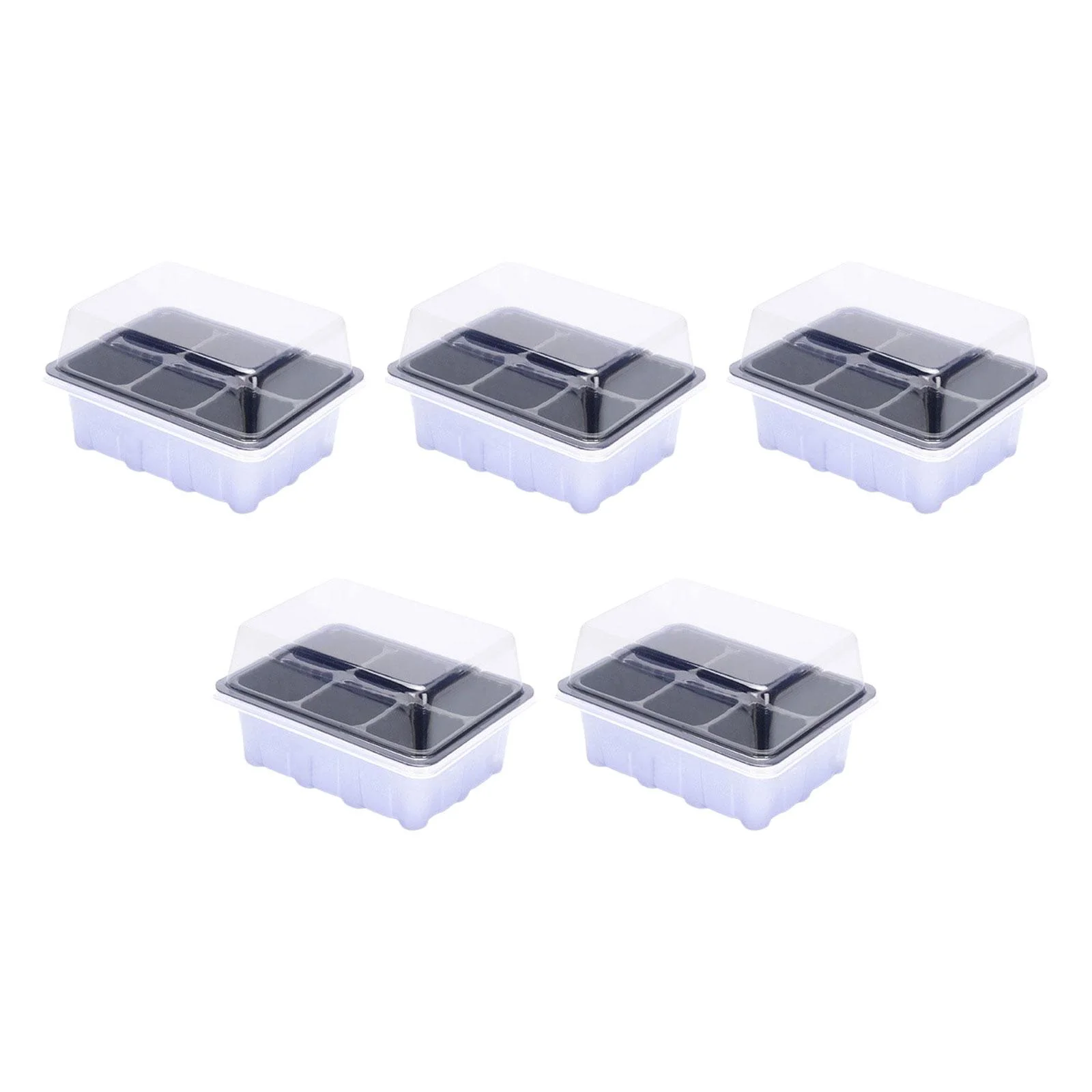 SunniMix 5 Pack Plant Starting Tray, Seed Starting Tray with Transparent Cover, 19 x 14.5 6 Grids