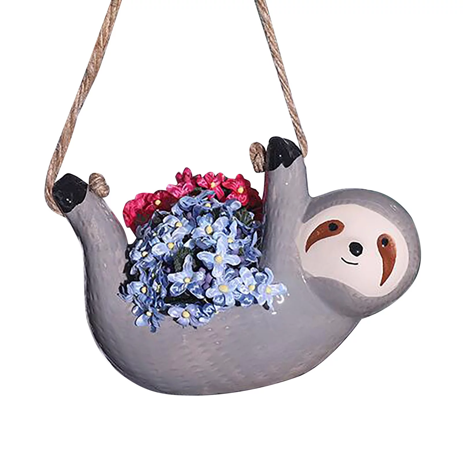 Orders Placed By Me, Sloth Pot Decorative Flower Hanging Pot Ceramic Animal Greys Succulent Pot Flower Flower Empty Patio & Garden