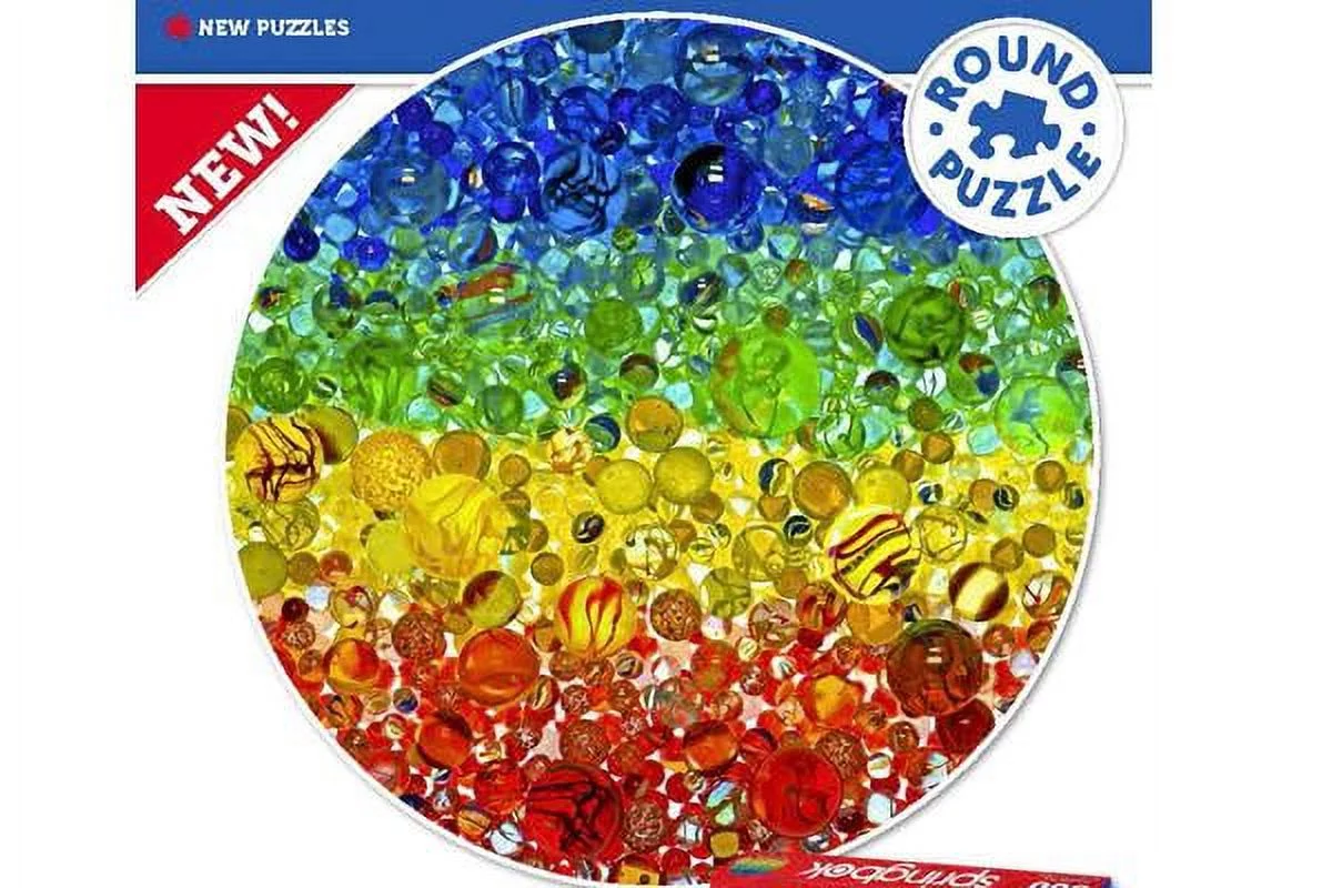 Illuminated Marbles, 500 Piece Round Puzzle, by Springbok Puzzles.