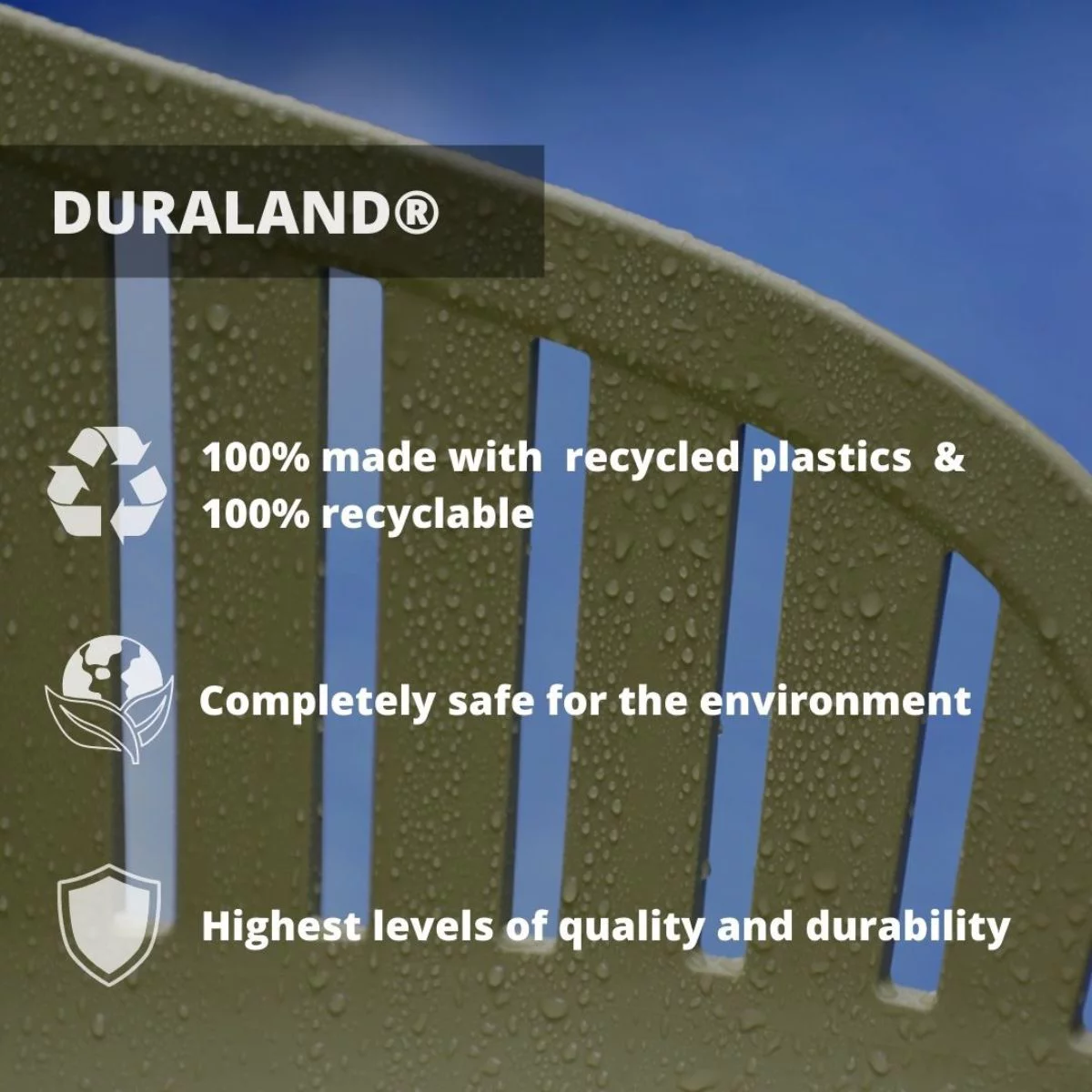 Amazonia Bolonia 2-piece, Recycled Resin & 100% FSC Certified Wood Teak Finish, Patio Chair Set