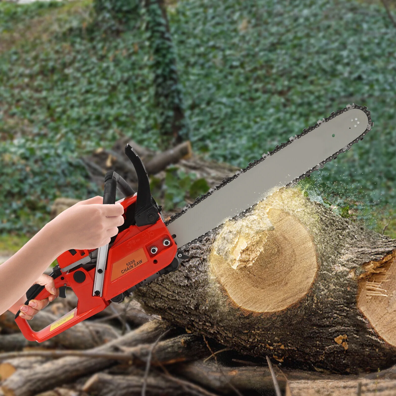 58CC 20inch Gas Chainsaw 2 Stroke Gasoline Powered Chain Saws Cutting Wood