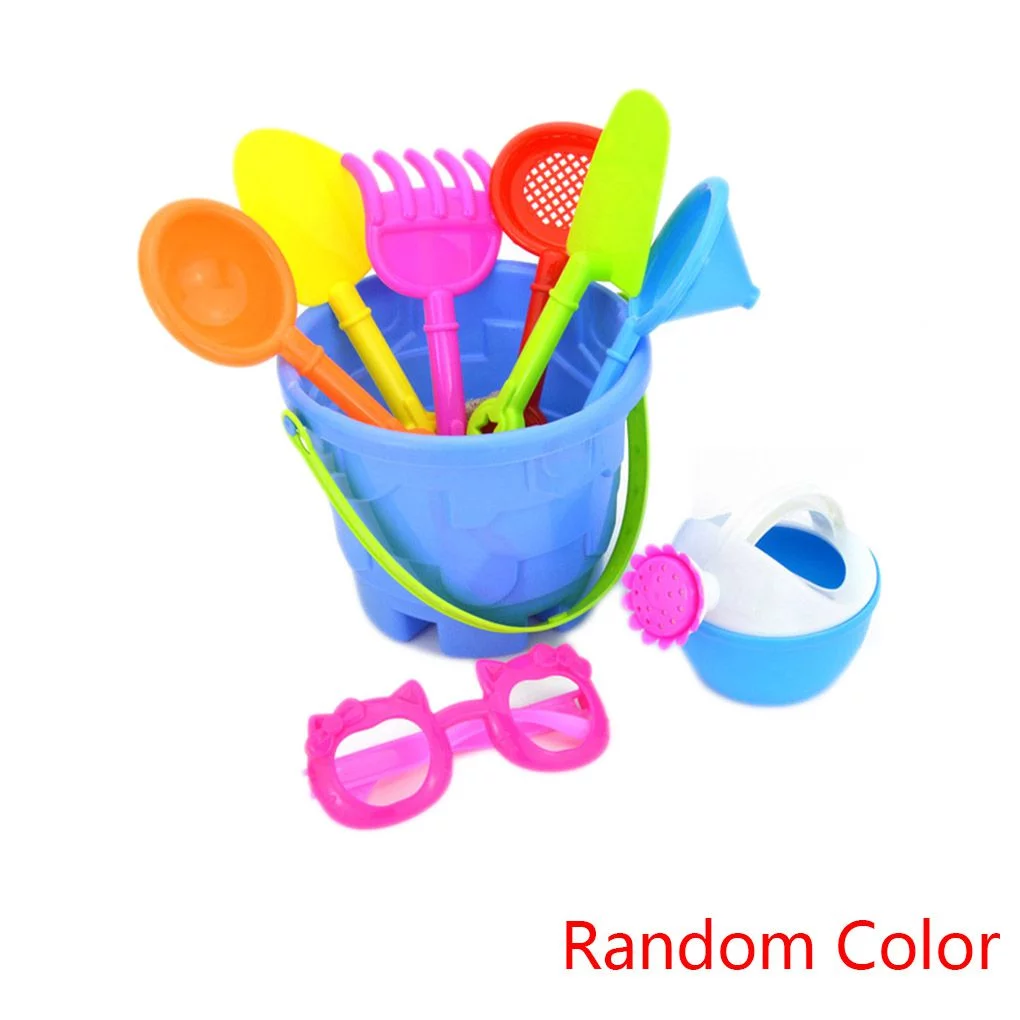 9PCS/Set Random Color Kids Beach Toys Castle Bucket Spade Rake Water Tools SetKids Toys Birthday Gift